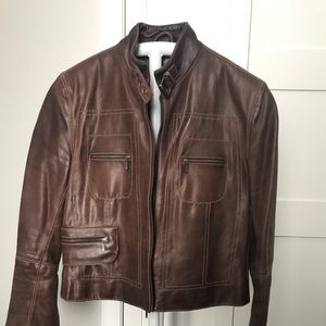 Brown leather jacket